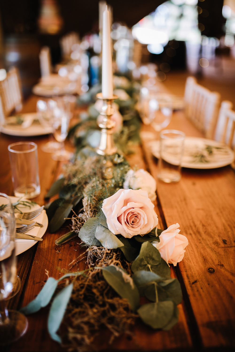 Table Decor Long Garland Swag Greenery Runner Foliage Alcott Weddings Oobaloos Photography
