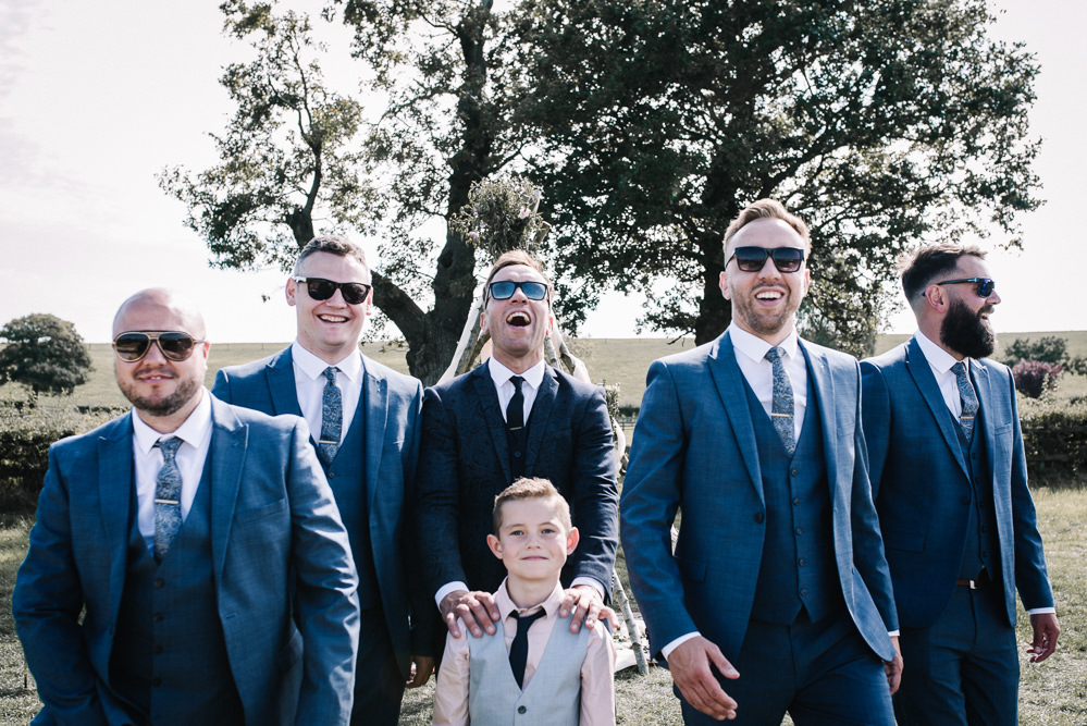 Groom Groomsmen Blue Suits Alcott Weddings Oobaloos Photography
