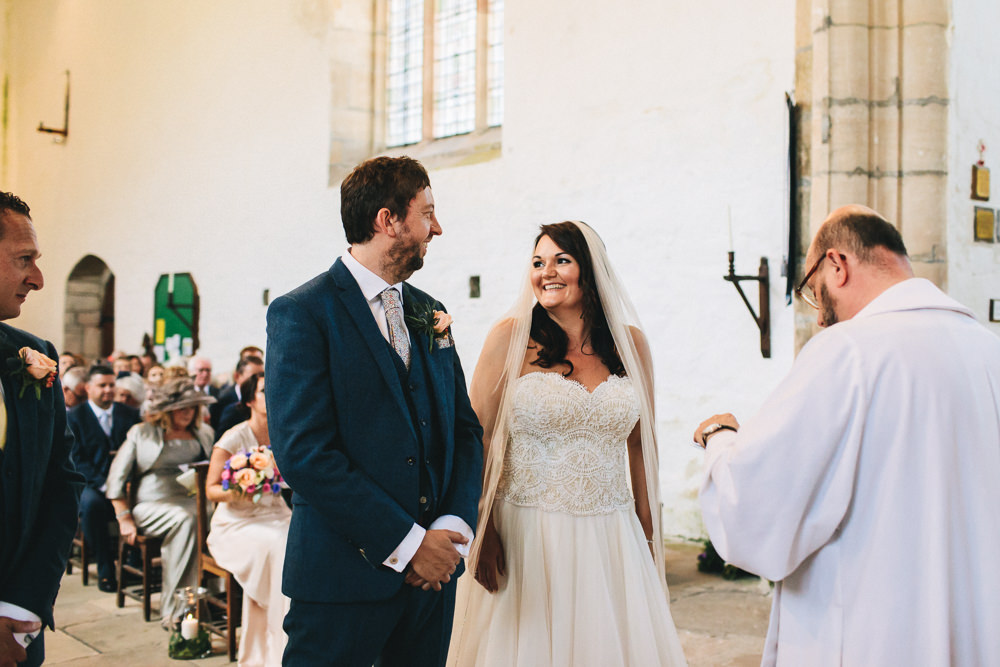 Bride Bridal Separates Sweetheart Neckline Strapless Tulle Floor Length Veil Colourful Multicolour Bouquet Three Piece Waistcoat Groom Bach Wen Farm Wedding Jessica O'Shaughnessy Photography