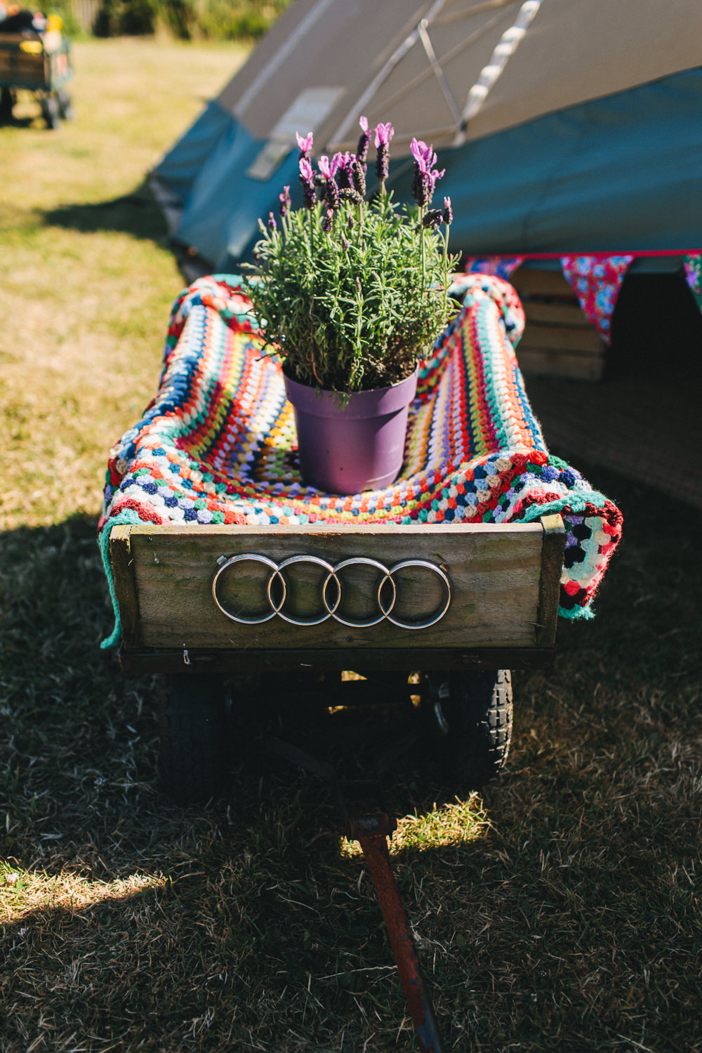 Wooden Trailer Crate Blanket Tipi Bach Wen Farm Wedding Jessica O'Shaughnessy Photography
