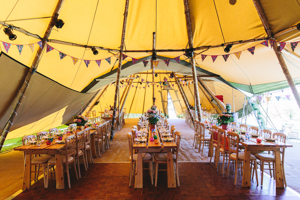 Tipi Banquet Table Trestle Butning Bach Wen Farm Wedding Jessica O'Shaughnessy Photography