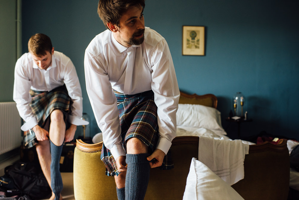 Groom Kilt Jacket Tie Barley Wood House Wedding The Shannons Photography