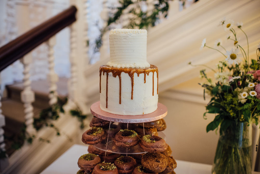 Vegan Drip Cake Donuts Buttercream Barley Wood House Wedding The Shannons Photography