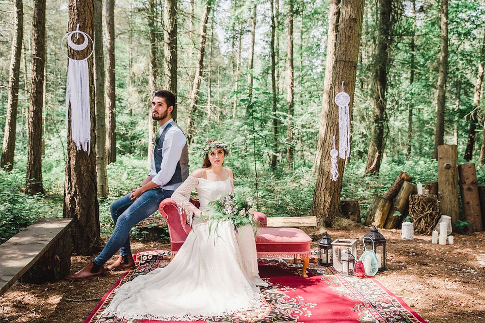 Persian Rug Outdoor Furniture Sofa Seating Boho Woodland Wedding Ideas Camp Katur Emily Olivia Photography