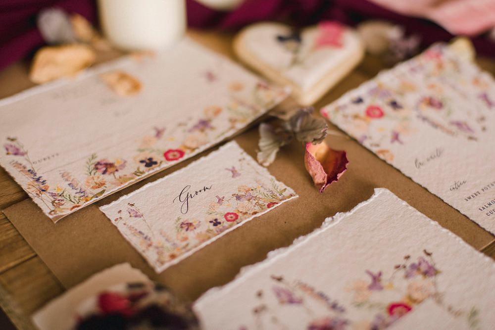 Floral Stationery Pretty Illustrated Calligraphy Place Card Boho Woodland Wedding Ideas Camp Katur Emily Olivia Photography