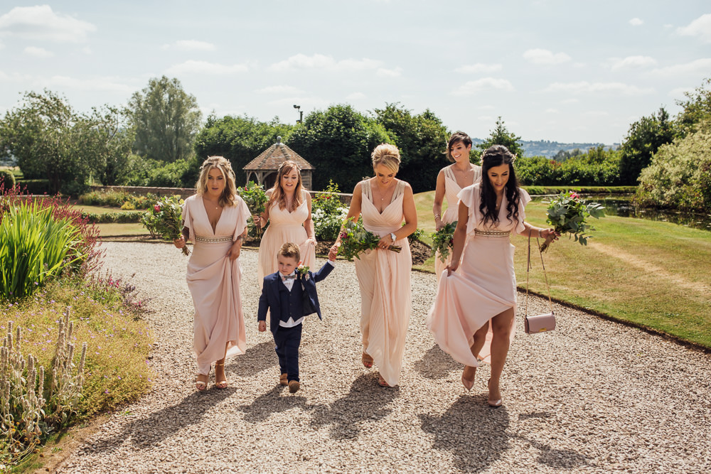 Pink Blush Mismatched Bridesmaids Page Boy Celestial Country Wedding Florence Fox Photography