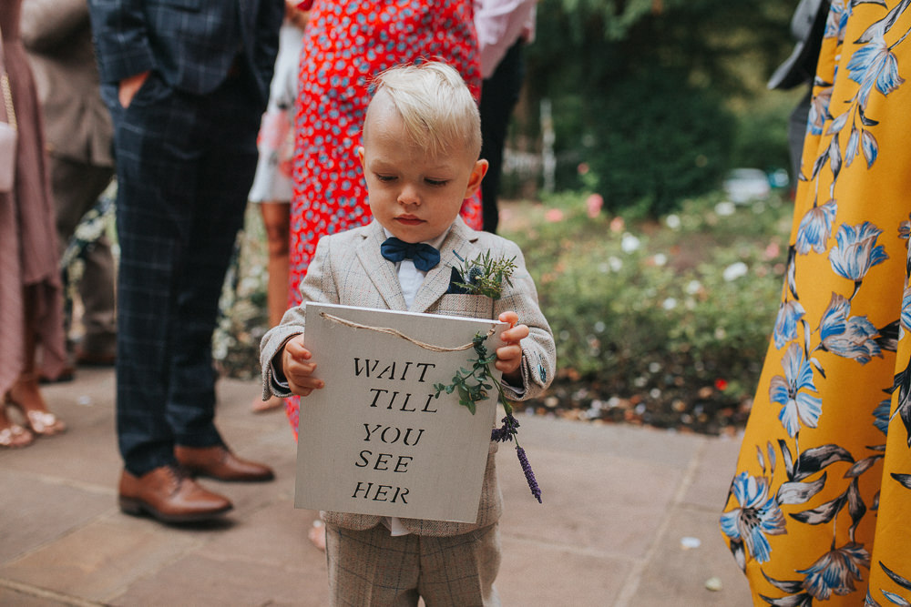 Page Boy Bow Tie Waistcoat Sign Aisle Crab Lobster Wedding A Little Picture
