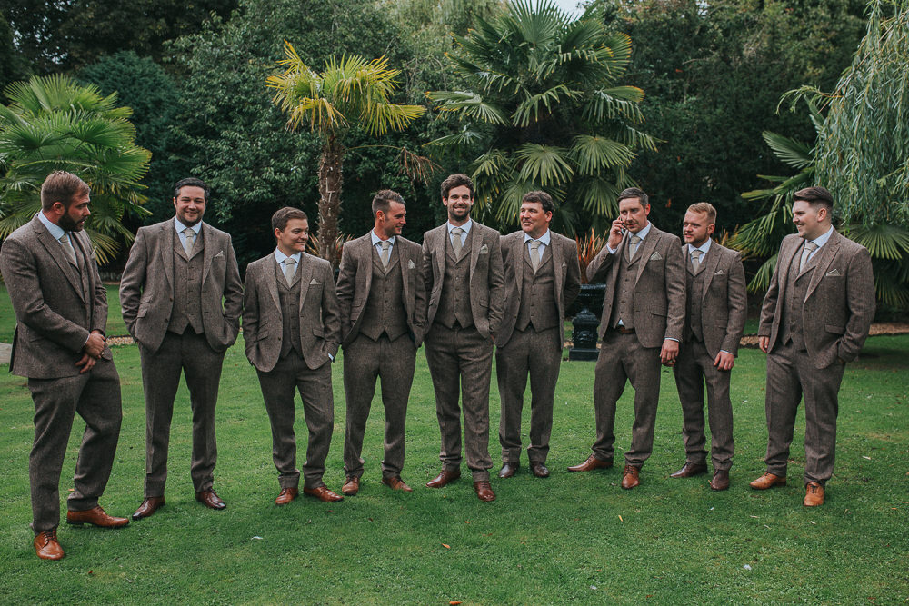 Groom Groomsmen Suits Brown Tweed Crab Lobster Wedding A Little Picture