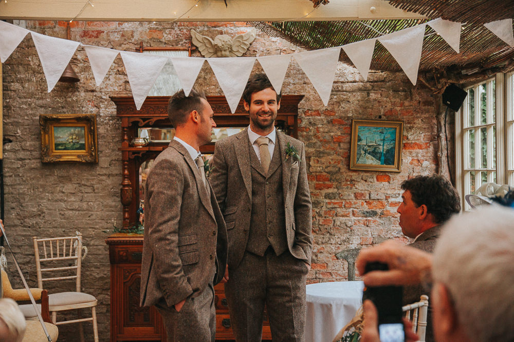 Groom Groomsmen Suits Brown Tweed Crab Lobster Wedding A Little Picture