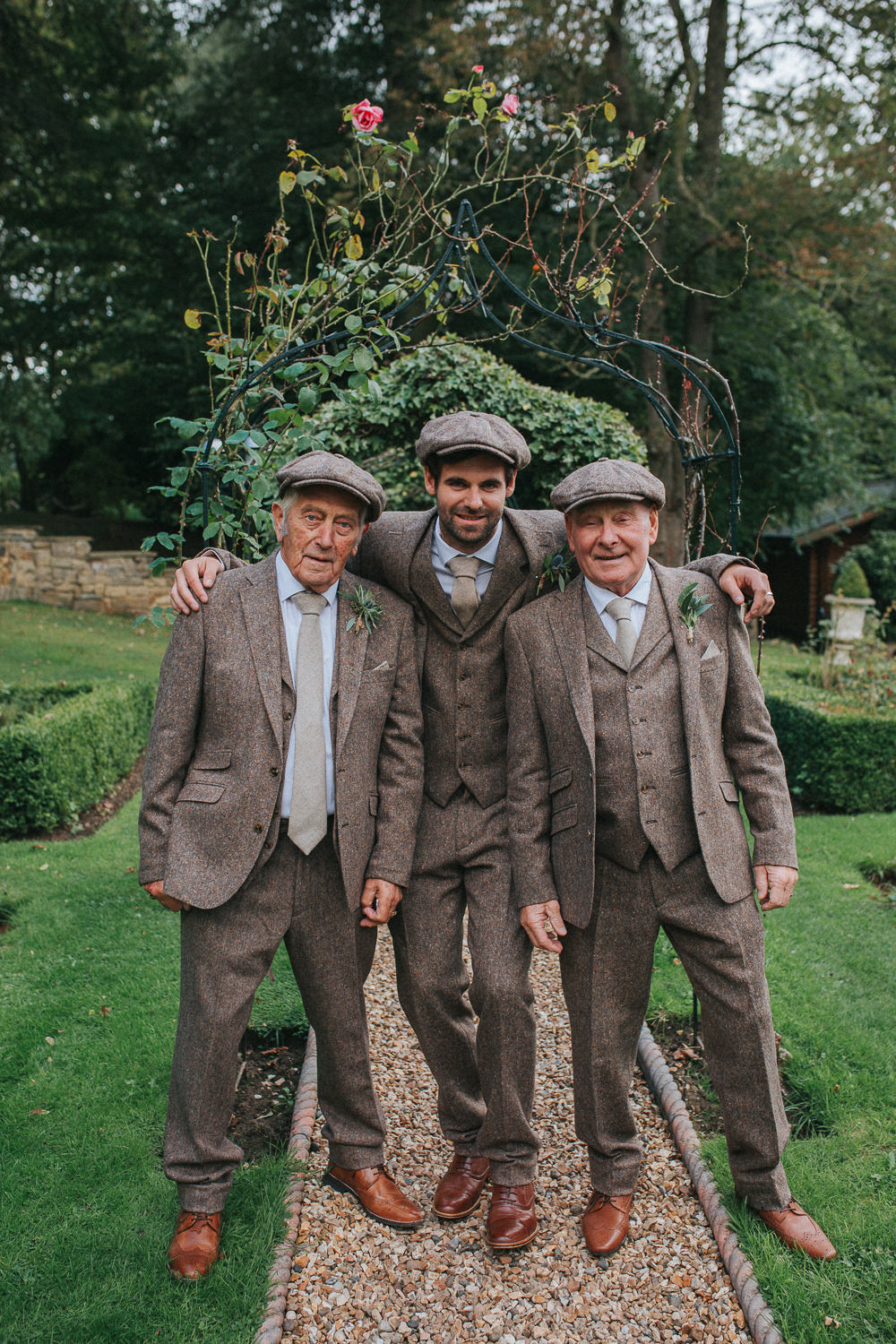 Groom Groomsmen Suits Brown Tweed Flat Caps Crab Lobster Wedding A Little Picture