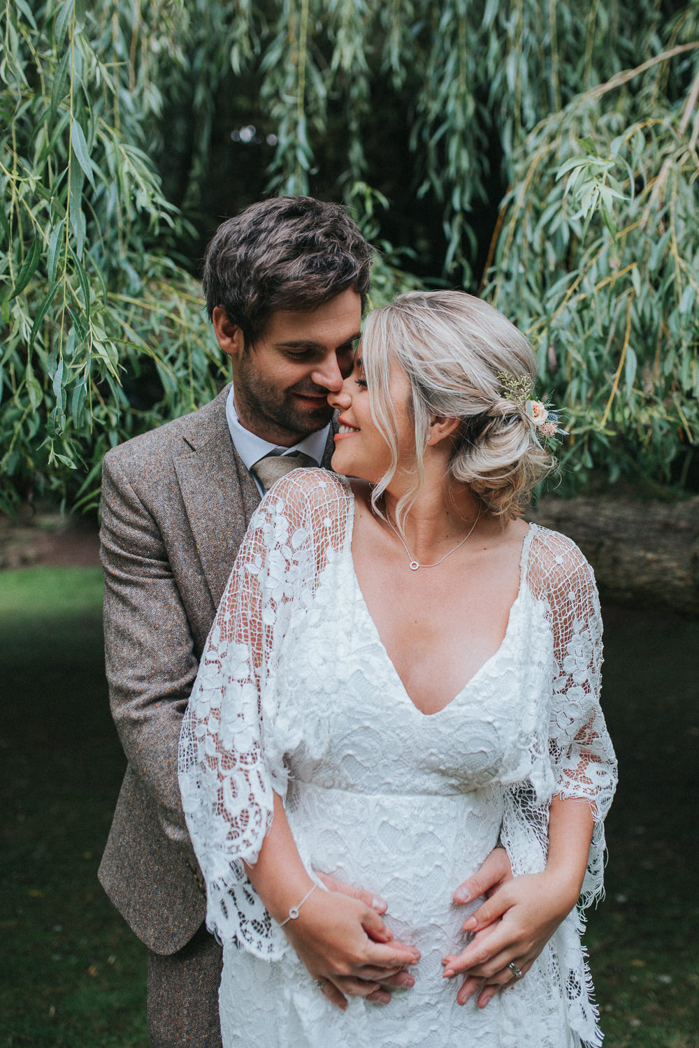 Dress Gown Bride Bridal Grace Loves Lace Sleeves Boho Bohemian Skirt Split Crab Lobster Wedding A Little Picture