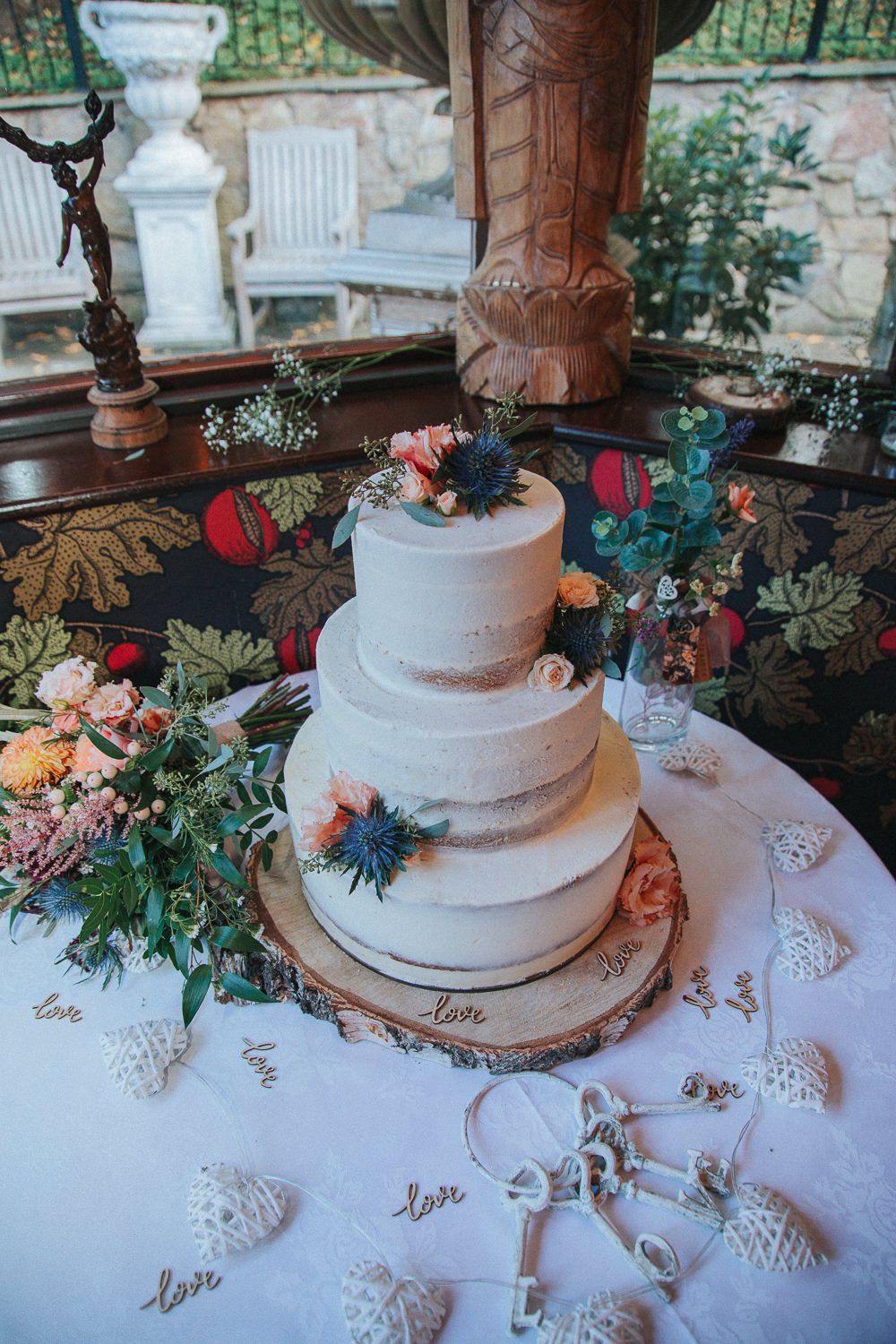 Cake Flowers Buttercream Semi Naked Log Stand Crab Lobster Wedding A Little Picture