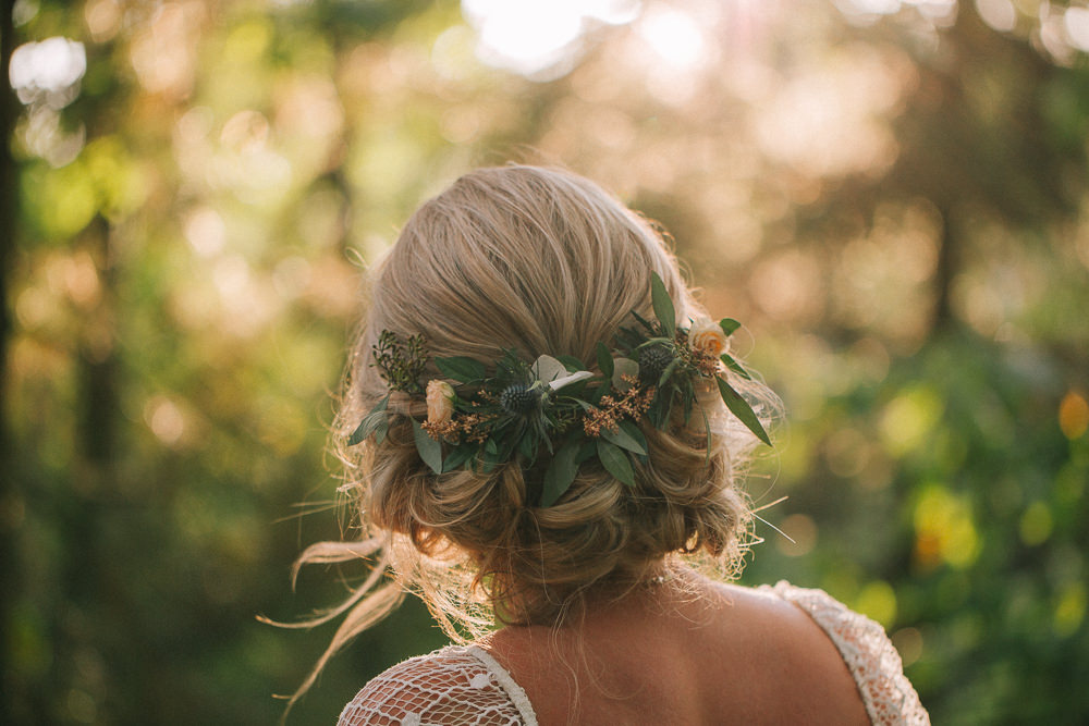 Bride Bridal Hair Style Up Do Flowers Crab Lobster Wedding A Little Picture