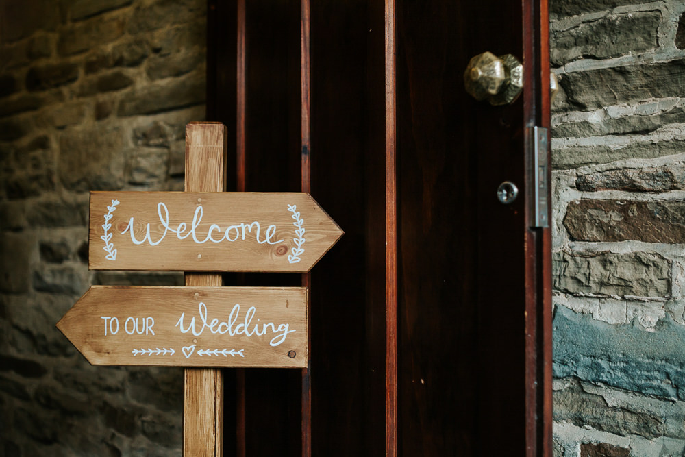 Wooden Sign DIrection Calligraphy Welcome Cubley Hall Wedding Photography by Charli