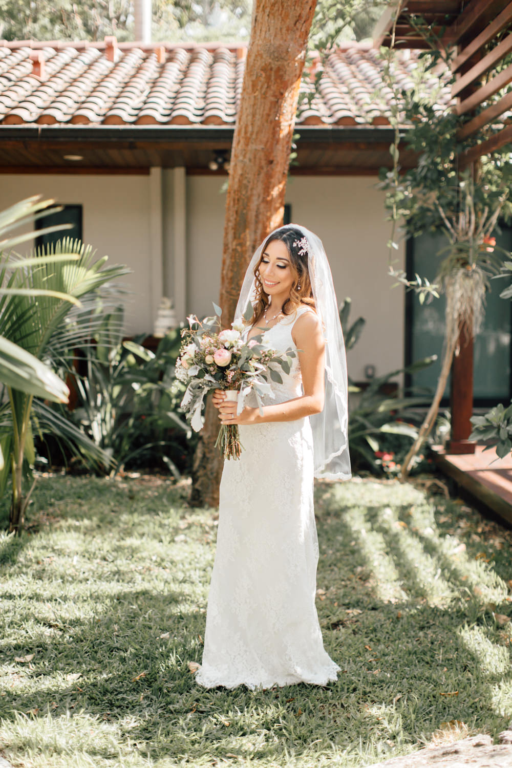 Bride Bridal Lace Dress Gown Straps Emotional Outdoor Wedding Laura Memory Photography