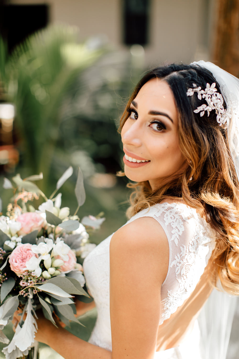 Bride Bridal Make Up Beauty Hair Waves Emotional Outdoor Wedding Laura Memory Photography