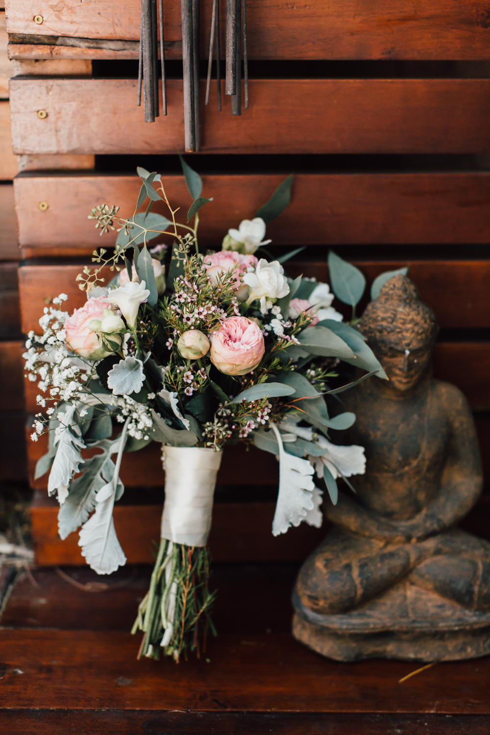 Bouquet Flowers Bride Bridal Peony Greenery Foliage Pink Emotional Outdoor Wedding Laura Memory Photography