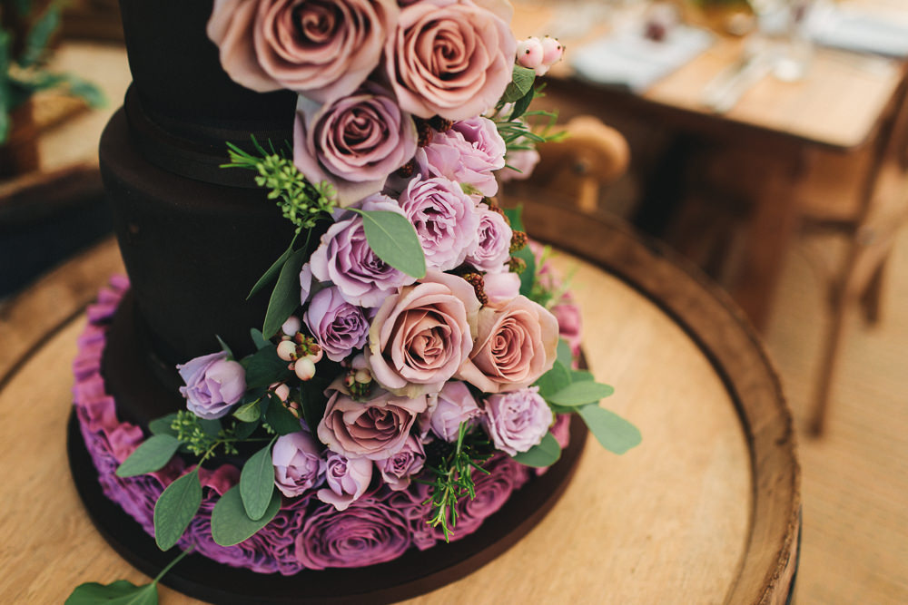 Tired Cake Ruffles Flowers Pink Rose Floral Farm Wedding Jessica O'Shaughnessy Photography