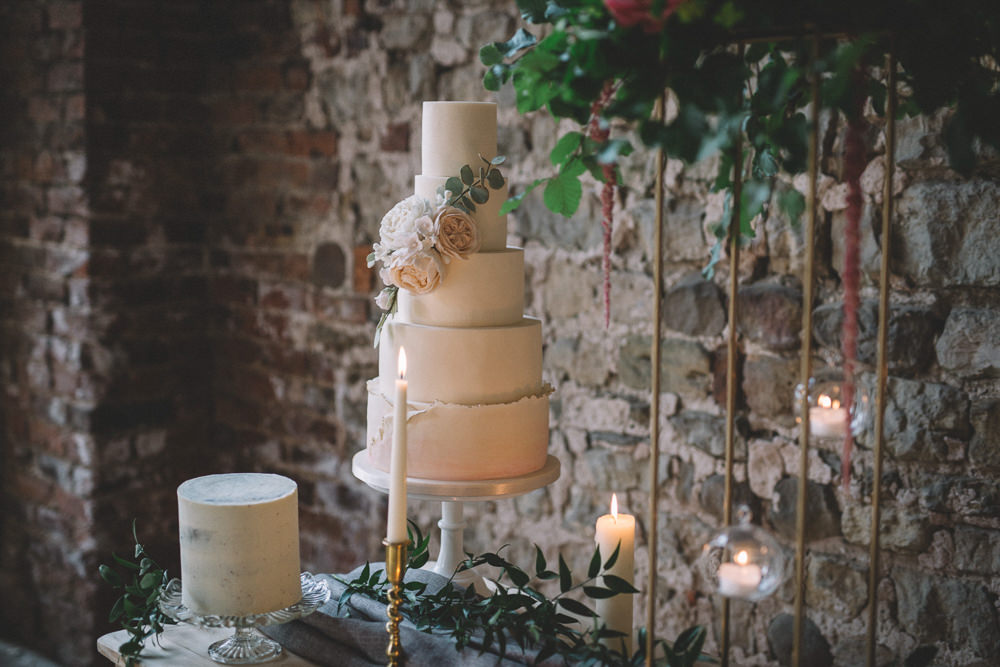Iced Cake Ivory Blush Flowers Tier Free Spirited Wedding Ideas Woodland Lumiere Photographic