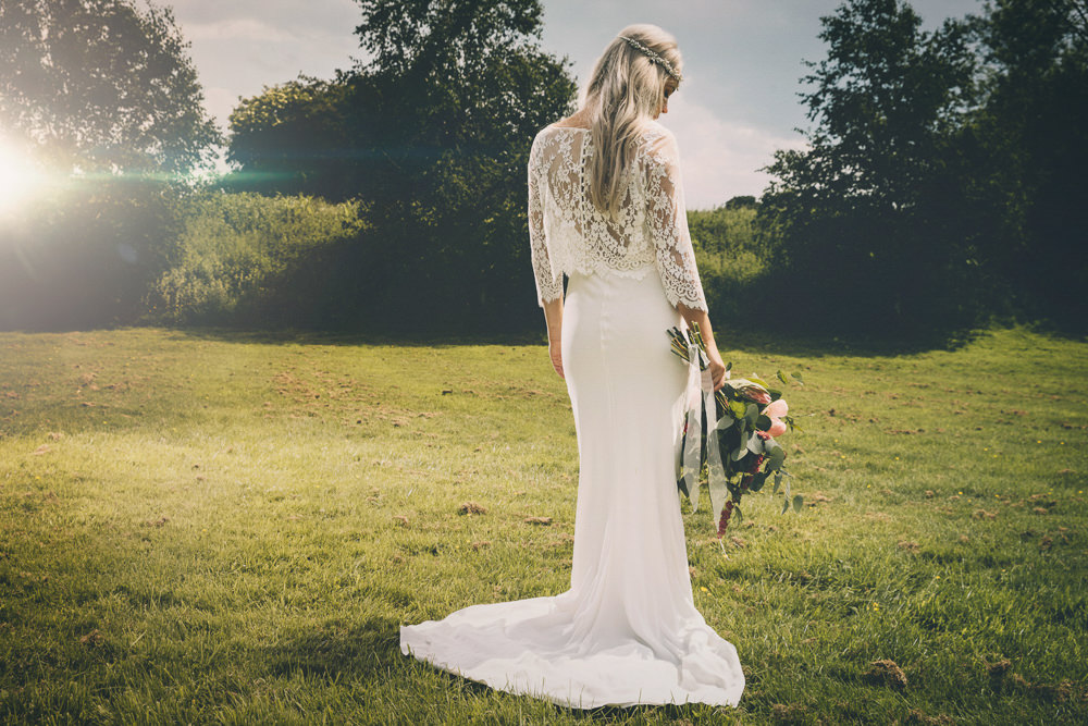 Bride Bridal Dress Gown Two Piece Seperates Lace Top Train Bohemian Free Spirited Wedding Ideas Woodland Lumiere Photographic