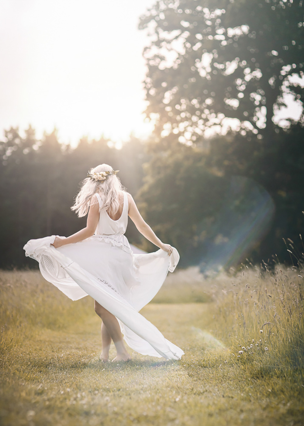 Bride Bridal Dress Gown Polka Dot Tulle Ruffle Train Bohemian Free Spirited Wedding Ideas Woodland Lumiere Photographic
