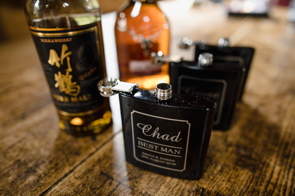 Drink Gifts Groom Groomsmen Personalised Hip Flasks Fun Laughter Relaxed Wedding Chris Barber Photography