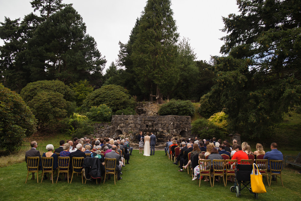 Outdoor Ceremony Walcot Hall Fun Laughter Relaxed Wedding Chris Barber Photography
