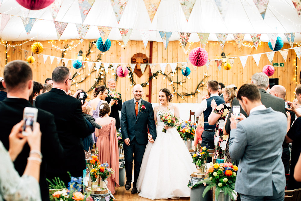 Bride Bridal Lace Tulle Full Skirt Sweetheart Illusion Navy Suit Orange Tie Groom Bouquet Fun Quirky Colourful Wedding Fairclough Studios