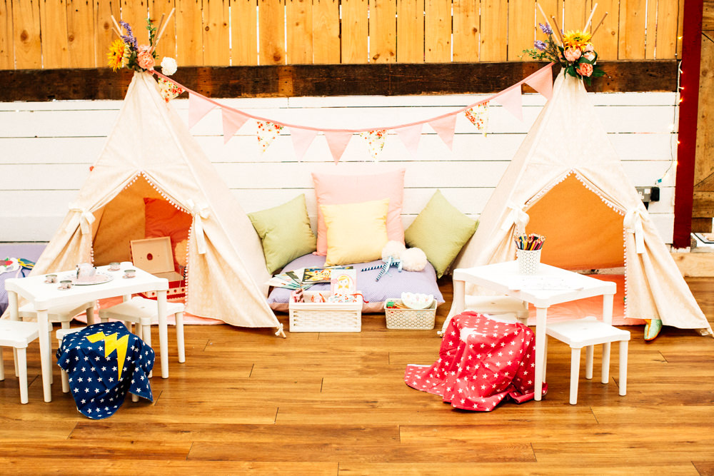 Childrens Area Childcare Teepee Activities Fun Quirky Colourful Wedding Fairclough Studios
