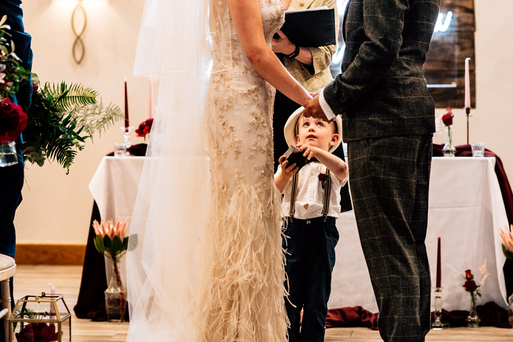 Page Boy Hat Bow Tie Braces Gamekeepers Inn Wedding Fairclough Studios