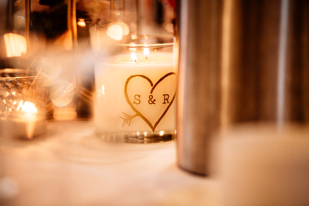 Personalised Candle Gamekeepers Inn Wedding Fairclough Studios