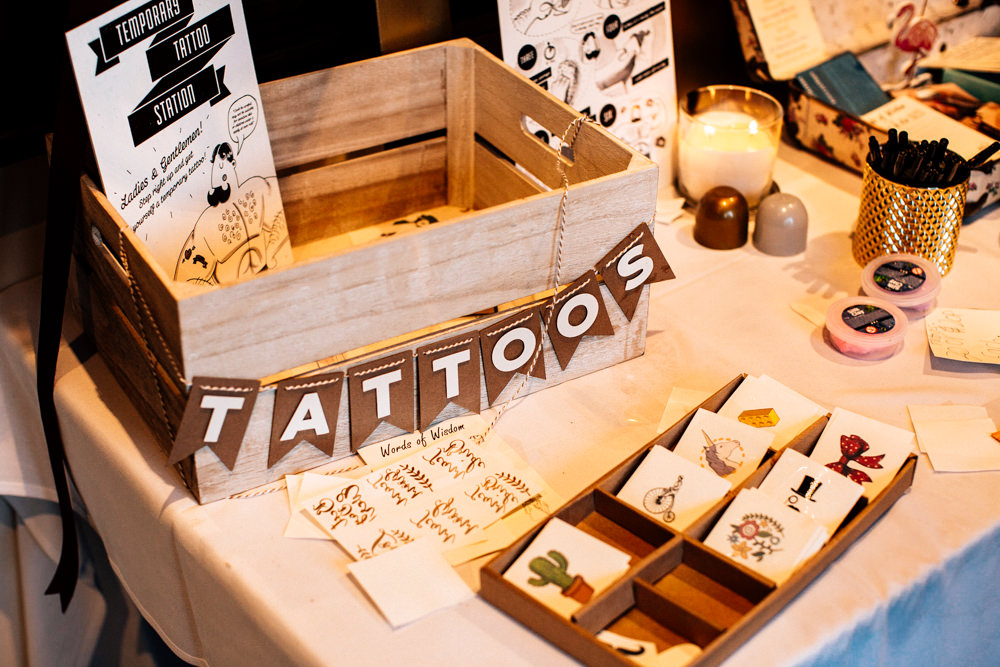 Temporary Tattoo Station Bar Gamekeepers Inn Wedding Fairclough Studios