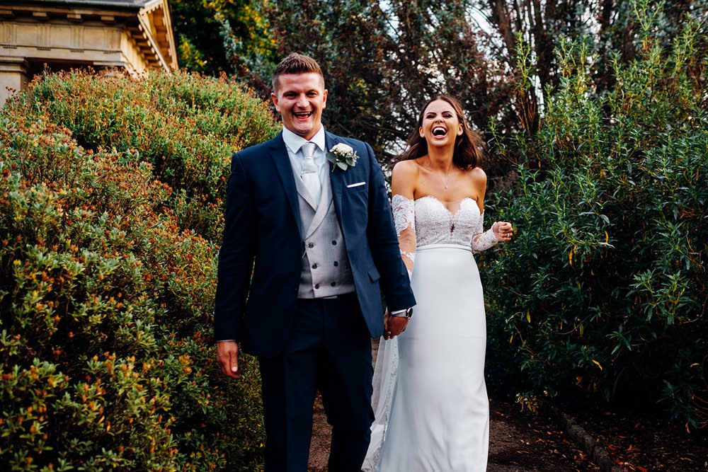 Bride Bridal Pronovias Sweetheart Neckline Detached Sleeves Fishtail Three Piece Suit Groom Waistcoat Double Breasted Kew Gardens Wedding Marianne Chua Photography