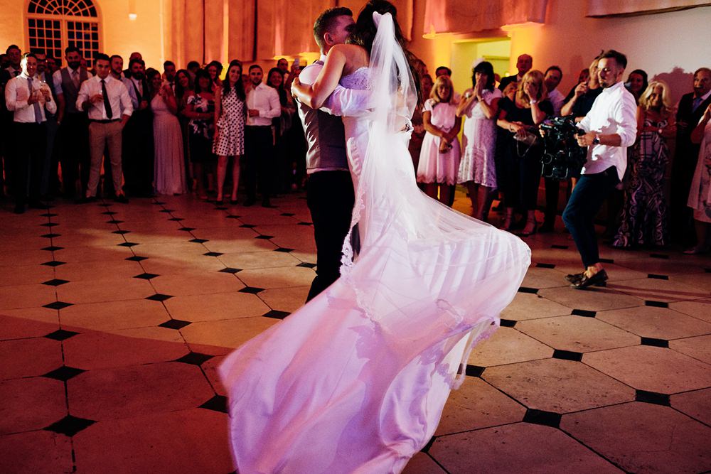 Bride Bridal Pronovias Sweetheart Neckline Detached Sleeves Fishtail Three Piece Suit Groom Waistcoat Double Breasted First Dance Kew Gardens Wedding Marianne Chua Photography