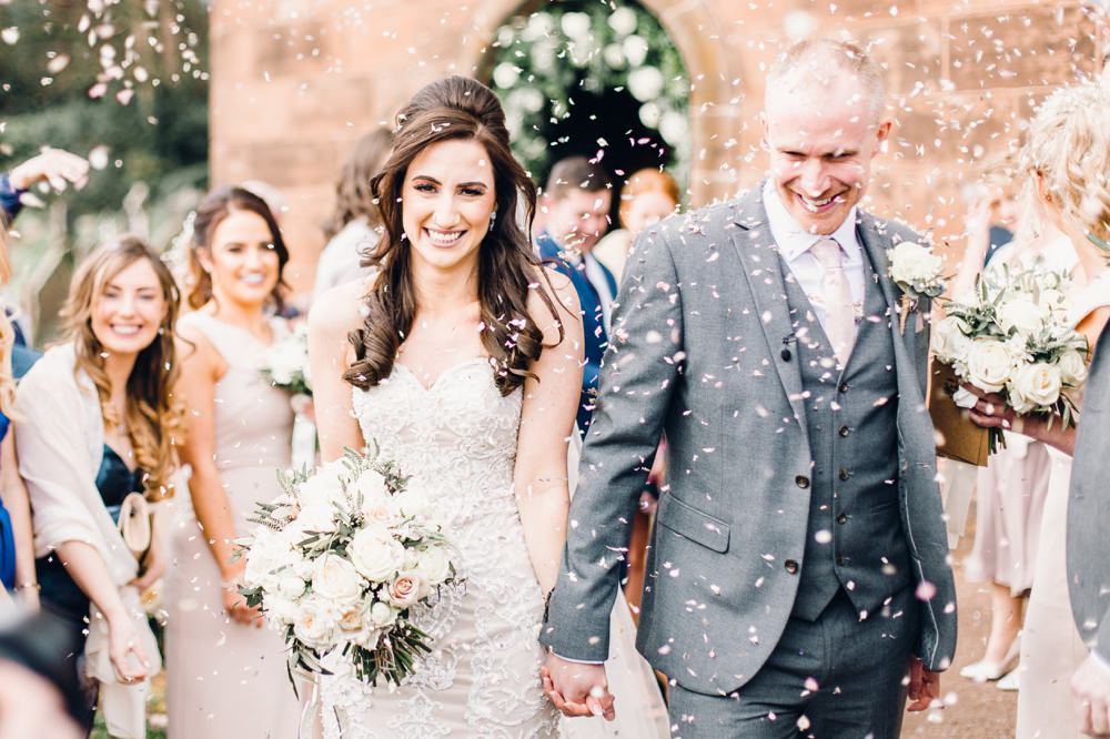 Confetti Throw Llanrhaeadr Springs Wedding Jessica Reeve Photography