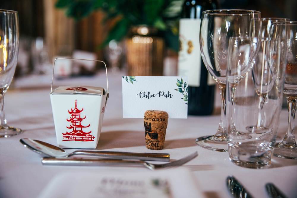 Cork Botanical Place Name Card Long Barn Wedding Three Flowers Photography