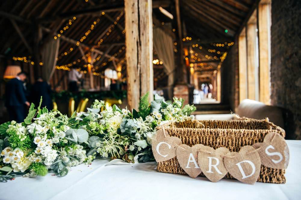 Card Hamper Basket Long Barn Wedding Three Flowers Photography