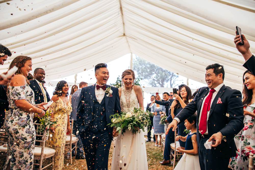 Confetti Throw Long Barn Wedding Three Flowers Photography