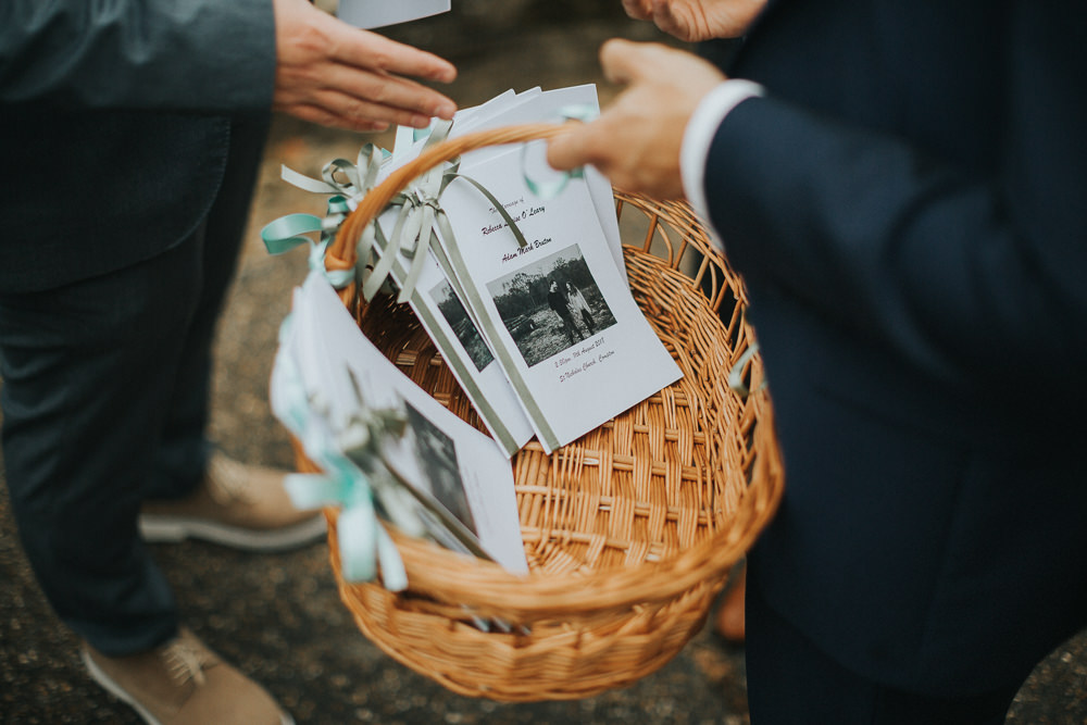Order of Service Basket Stationery Loseley Park Wedding Kit Myers Photography