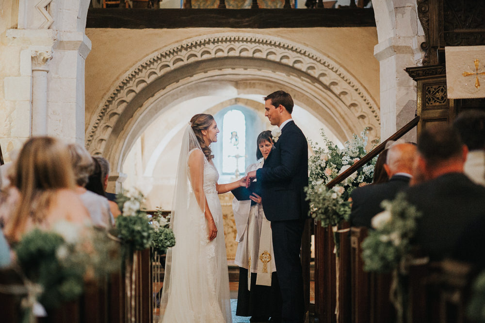 Bride Bridal Sleeveless Embroidered Three Piece Suit Navy Grey Waistcoat Groom Veil Loseley Park Wedding Kit Myers Photography