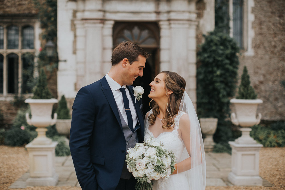 Bride Bridal Sleeveless Embroidered Three Piece Suit Navy Grey Waistcoat Groom Veil Loseley Park Wedding Kit Myers Photography
