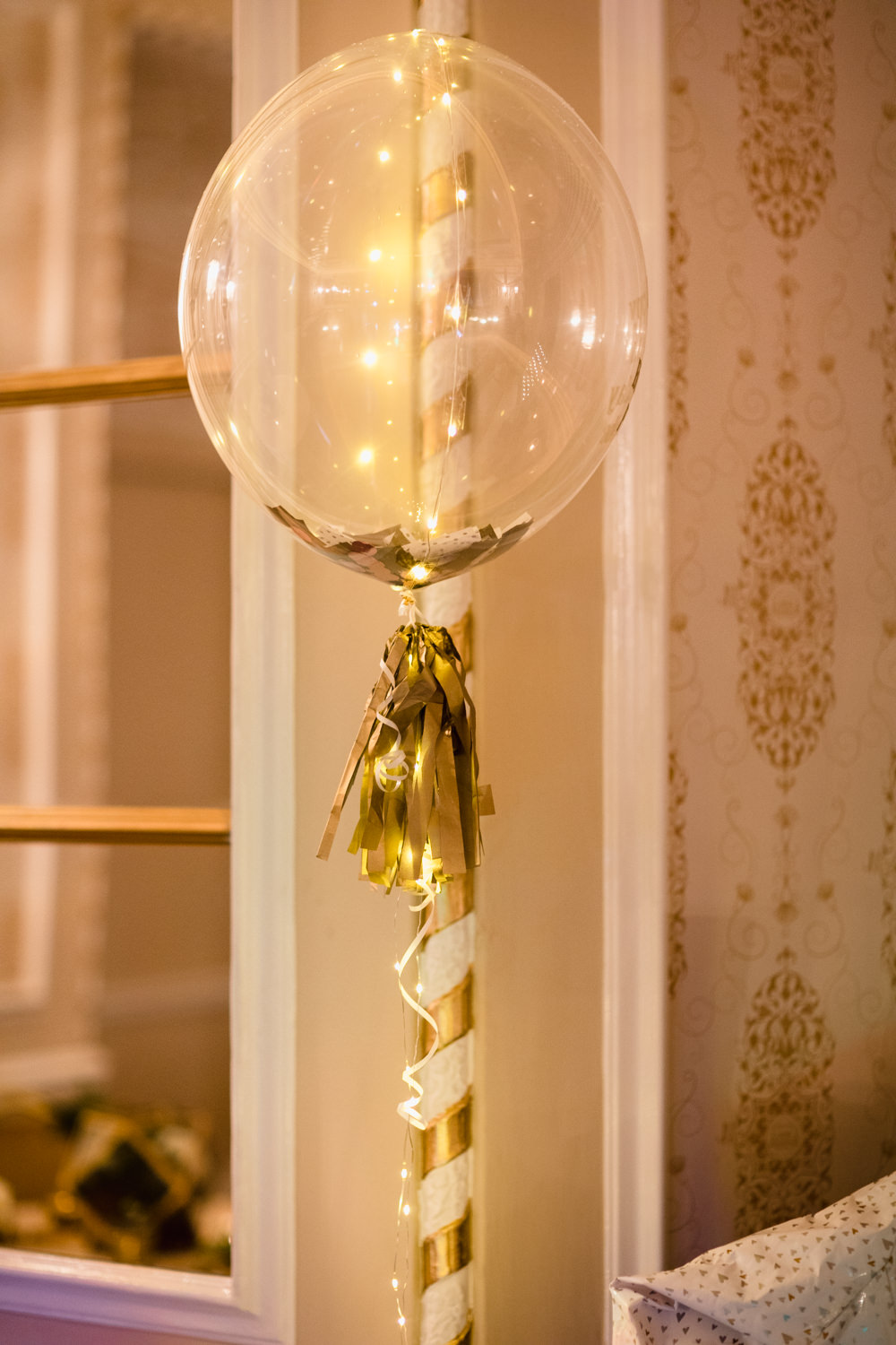 Confetti Balloon Gold Tassel Manchester Museum Wedding Chris Barber Photography