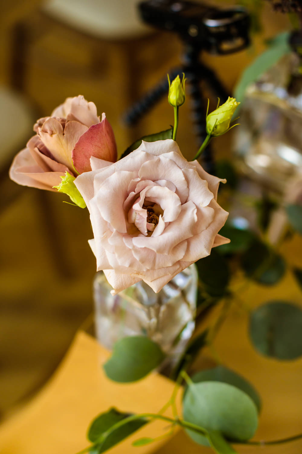 Bud Vase Bottle Flowers Floral Pink Rose Mill Barns Wedding Cassandra Lane Photography