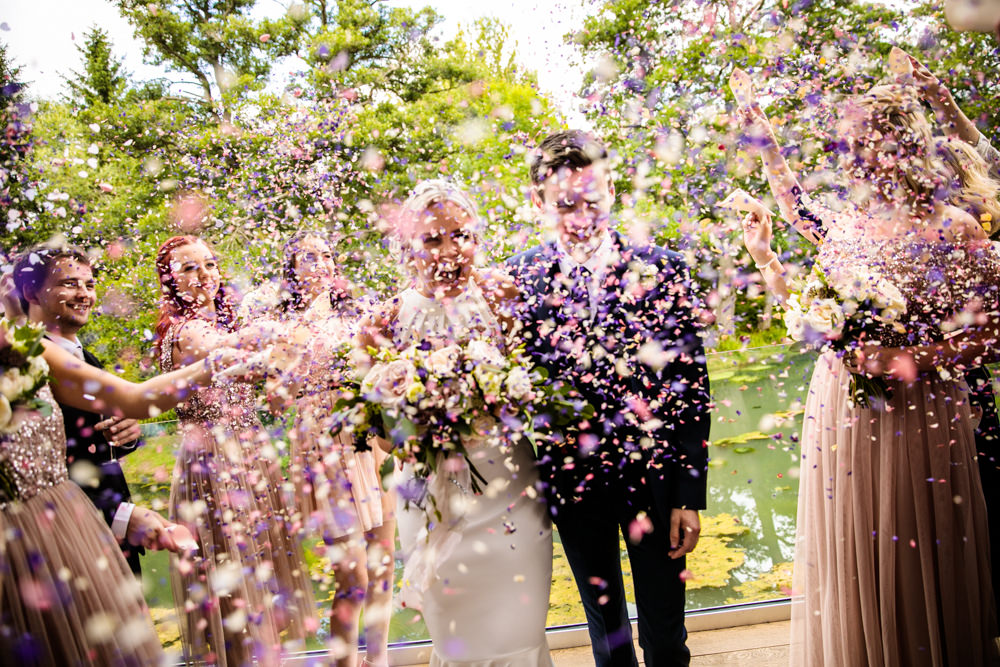 Bride Bridal Halter Neck Dress Gown Fishtail Button Back Navy Groom Suit Confetti Mill Barns Wedding Cassandra Lane Photography
