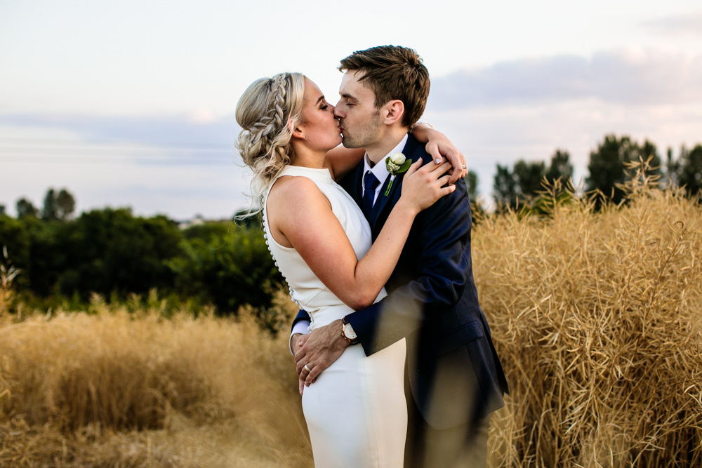 Bride Bridal Halter Neck Dress Gown Fishtail Button Back Navy Groom Suit Mill Barns Wedding Cassandra Lane Photography