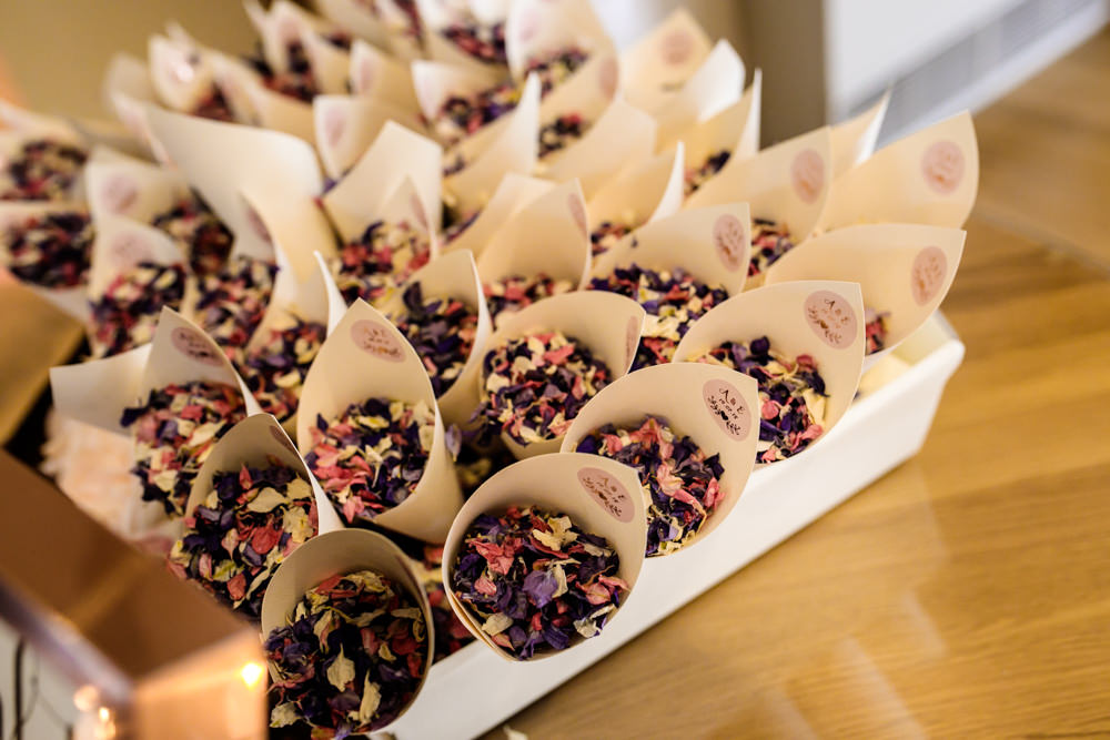 Confetti Cone Petals Mill Barns Wedding Cassandra Lane Photography