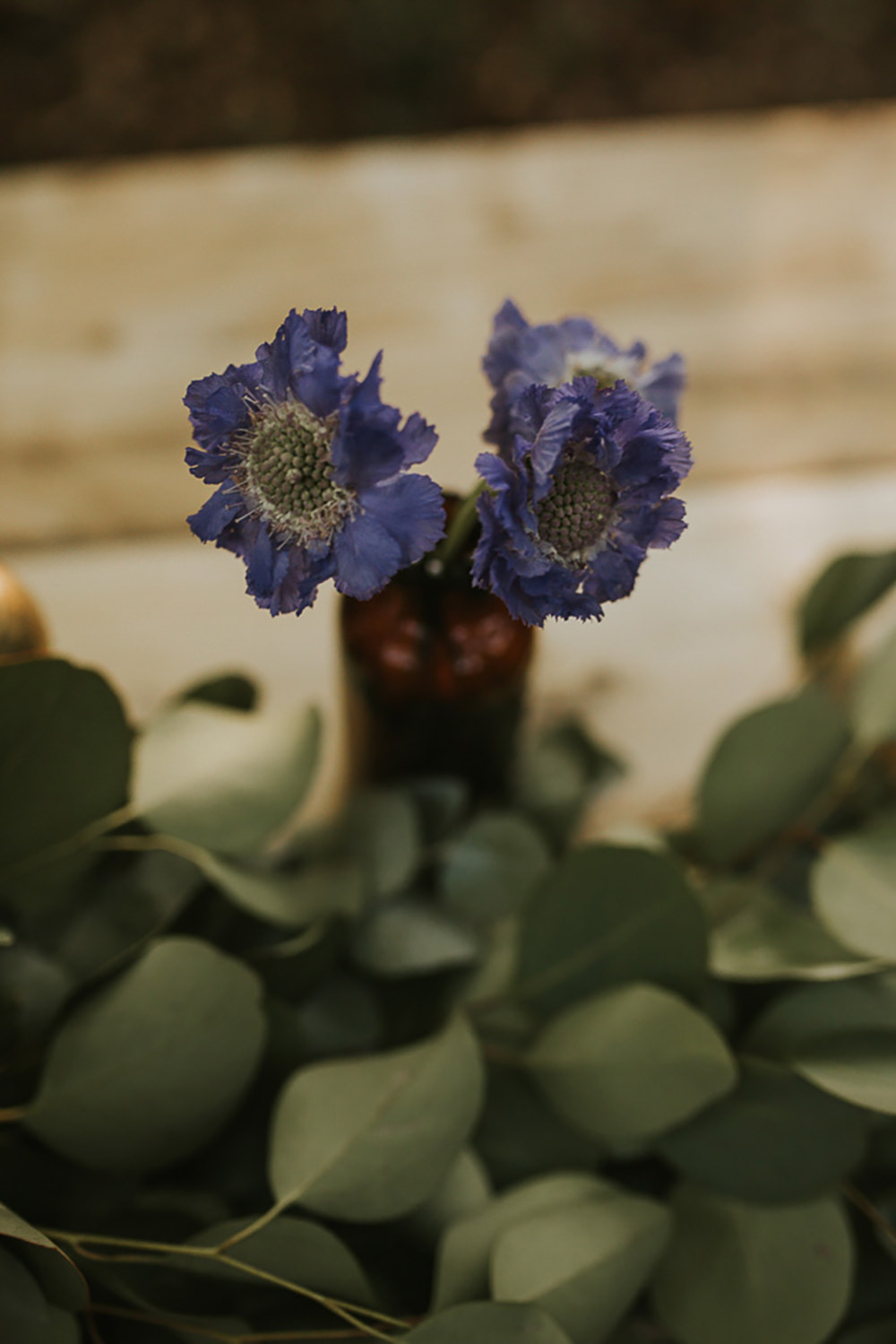 Table Tablescape Greenery Foliage Runner Swag Garland Rose Cornflower Candlesticks Gold Modern Bohemian Woodland Wedding Ideas Lily Lane Photography