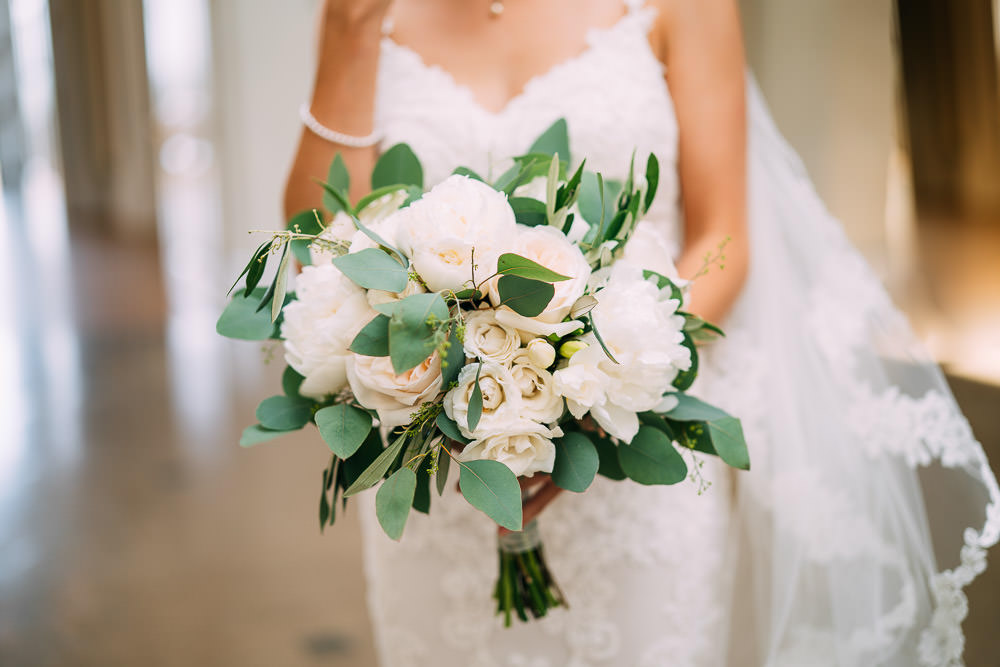 Bouquet Flowers Bride Bridal Greenery Foliage Blush Peony Peonies Roses Old Down Estate Wedding Albert Palmer Photography