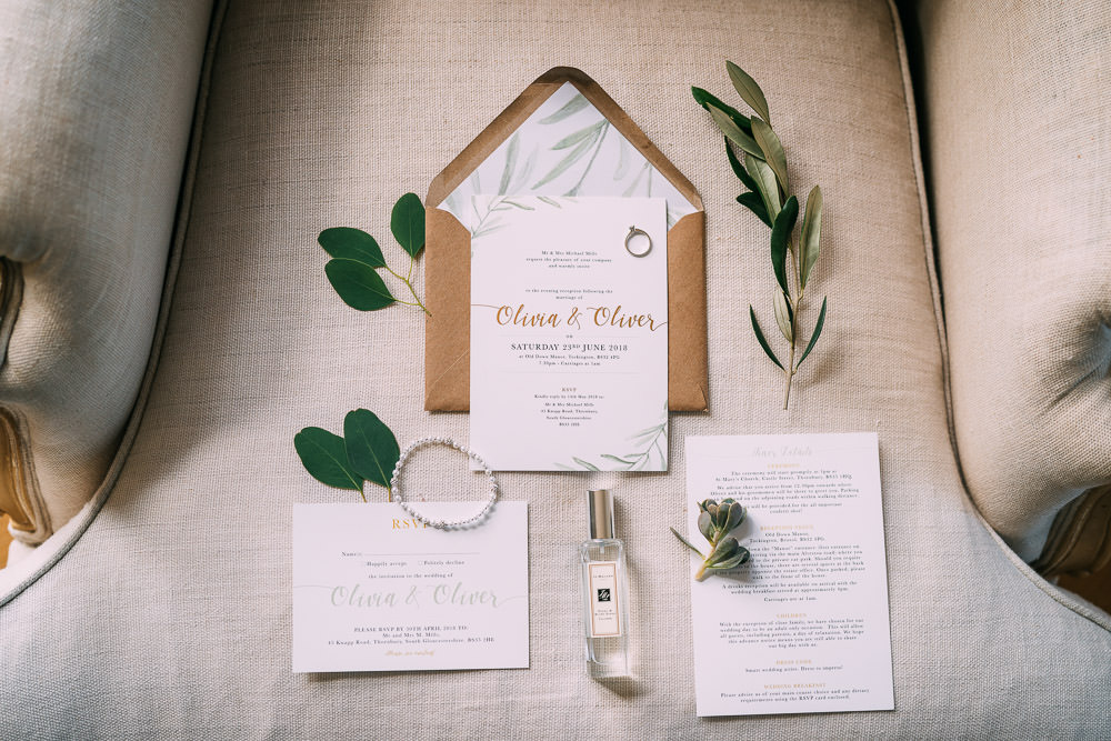 Botanical Modern Stationery Invite Invitations Old Down Estate Wedding Albert Palmer Photography