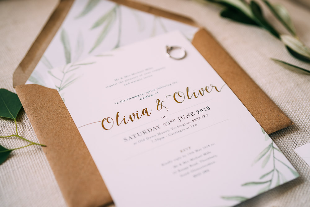 Botanical Modern Stationery Invite Invitations Old Down Estate Wedding Albert Palmer Photography